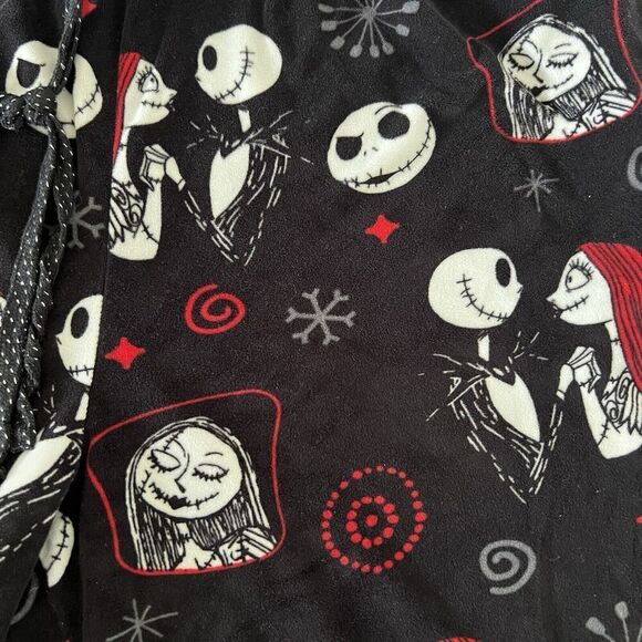 Disney Nightmare Before Christmas Lounge Pants 2X Black Fleece Jogger Pajamas - Picture 3 of 12